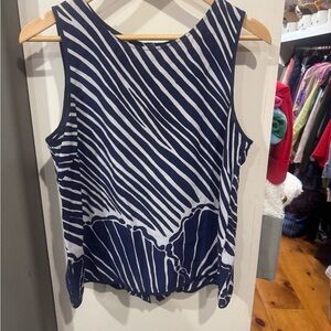 Lilly Pulitzer Navy and White Striped Tank Top